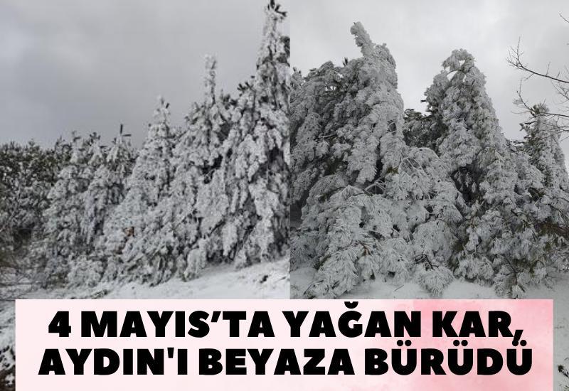 4 Mayıs’ta yağan kar, Aydın’ı beyaza bürüdü