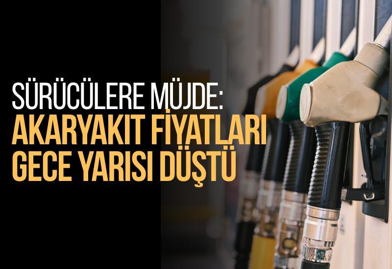 Sürücülere müjde: Akaryakıt fiyatları gece yarısı düştü