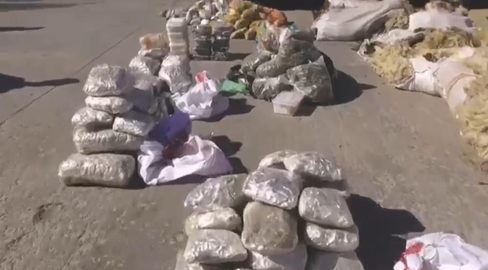 Yün çuvallarının içinden 122 kilo uyuşturucu çıktı