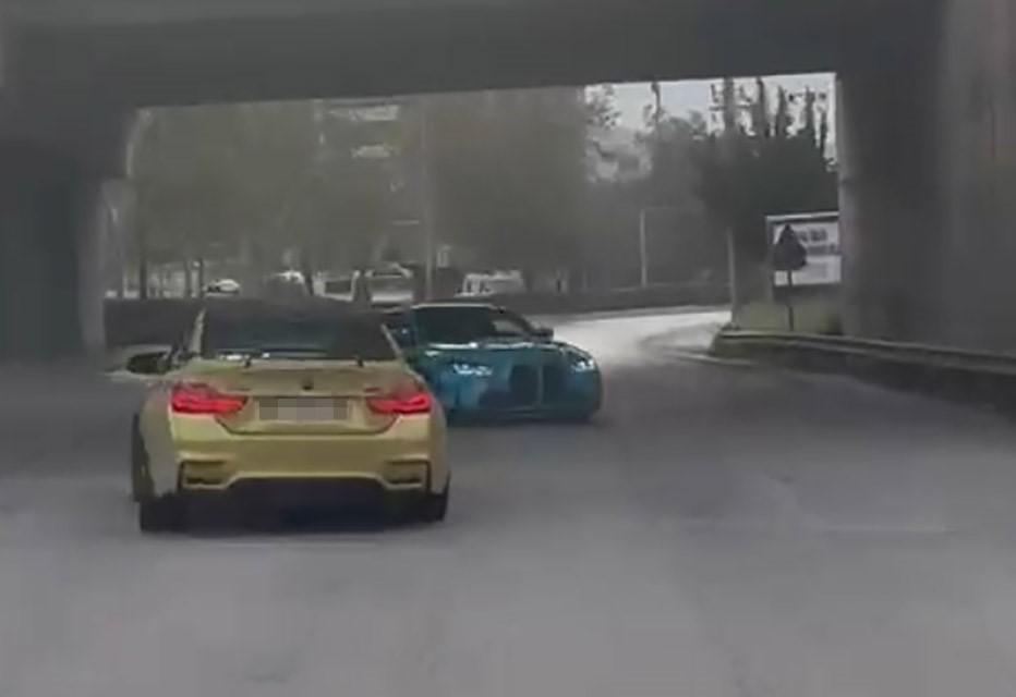 Drift pahalıya patladı, 2 araç trafikten men edildi