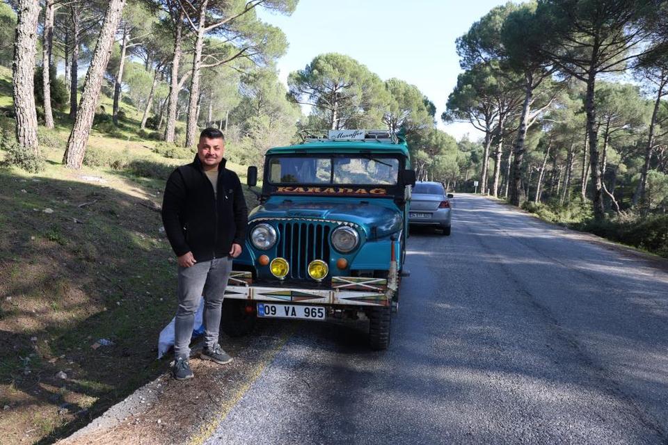 Eski yeşil cipler Aydın dağlarının vazgeçilmezi oldu