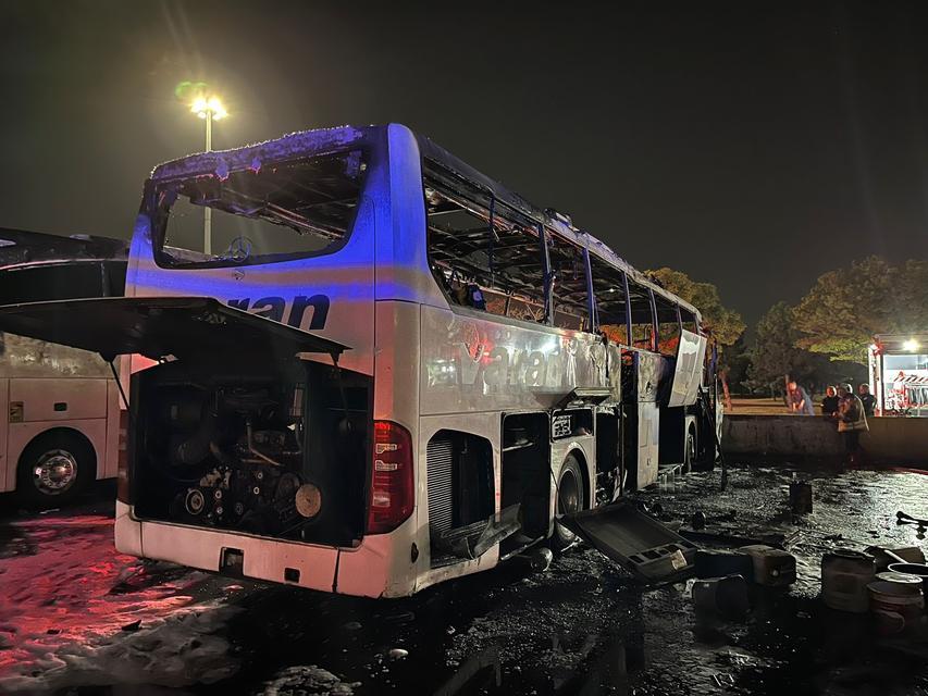 Otobüs yangını paniğe neden oldu