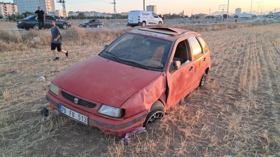 Kontrolden çıkan araç takla attı: 1 yaralı