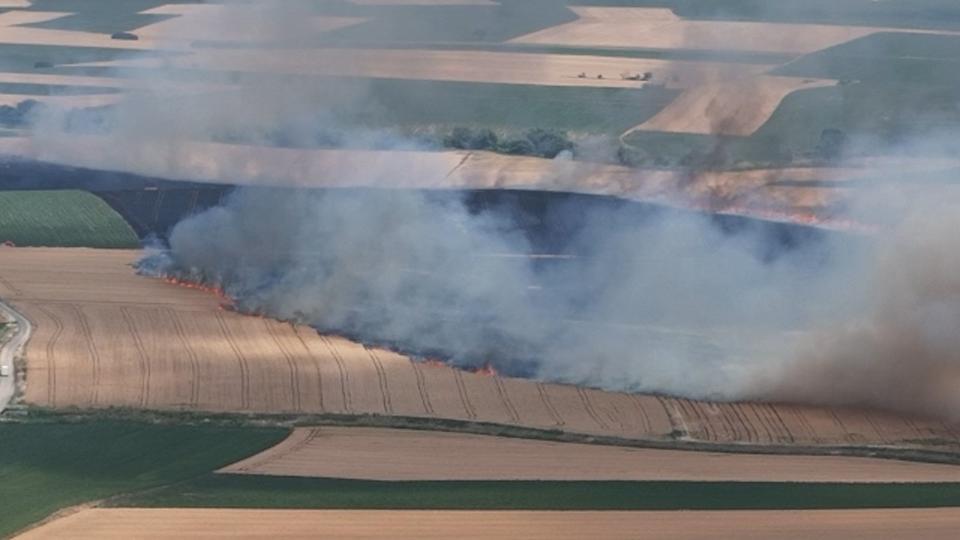 KIRKLARELİ'NDE BUĞDAY TARLALARINDA YANGIN: 500 DEKAR ALAN ZARAR GÖRDÜ