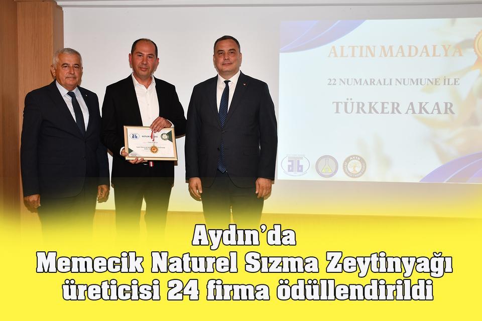 Aydın’da 24 sızma zeytinyağı üretici ödüllendirildi
