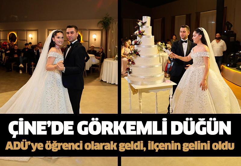 Çine’de görkemli düğün: ADÜ’ye öğrenci olarak geldi, ilçenin gelini oldu