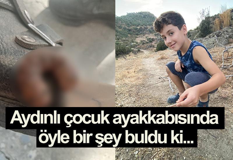 Aydınlı çocuk ayakkabısında öyle bir şey buldu ki