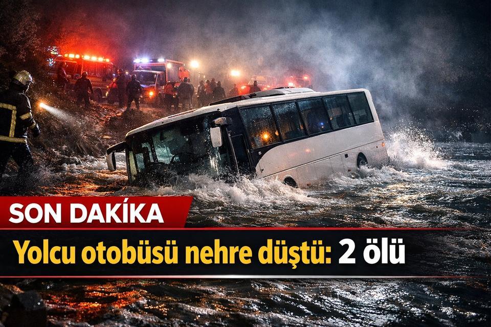 Yolcu otobüsü nehre düştü: 2 ölü