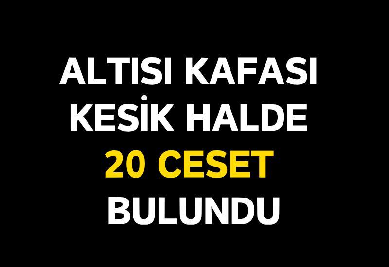 Altısı kafası kesik halde 20 ceset bulundu