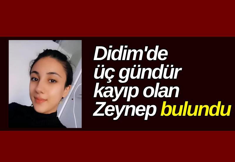 Didim'de üç gündür kayıp olan Zeynep bulundu