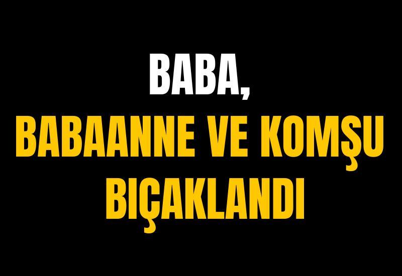 Baba, babaanne ve komşu bıçaklandı