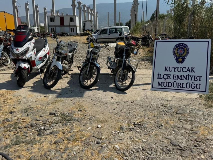 Kuyucak’ta motosiklet hırsızları tutuklandı