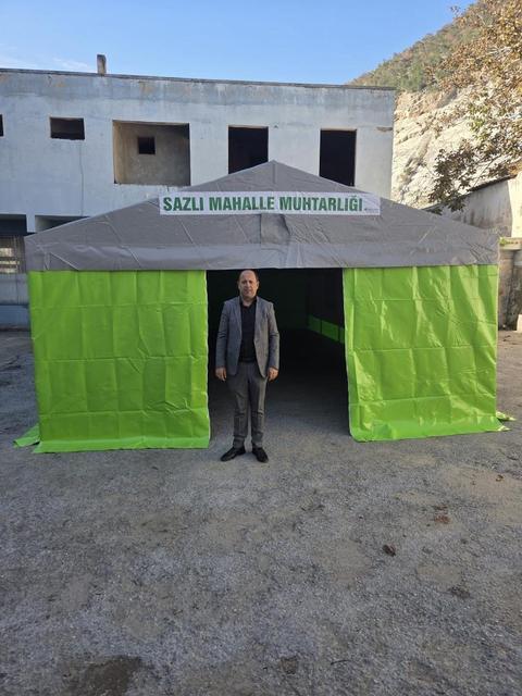 Aydın'da Sazlı Mahallesi’ne hayırsever desteği ile taziye çadırı kazandırıldı