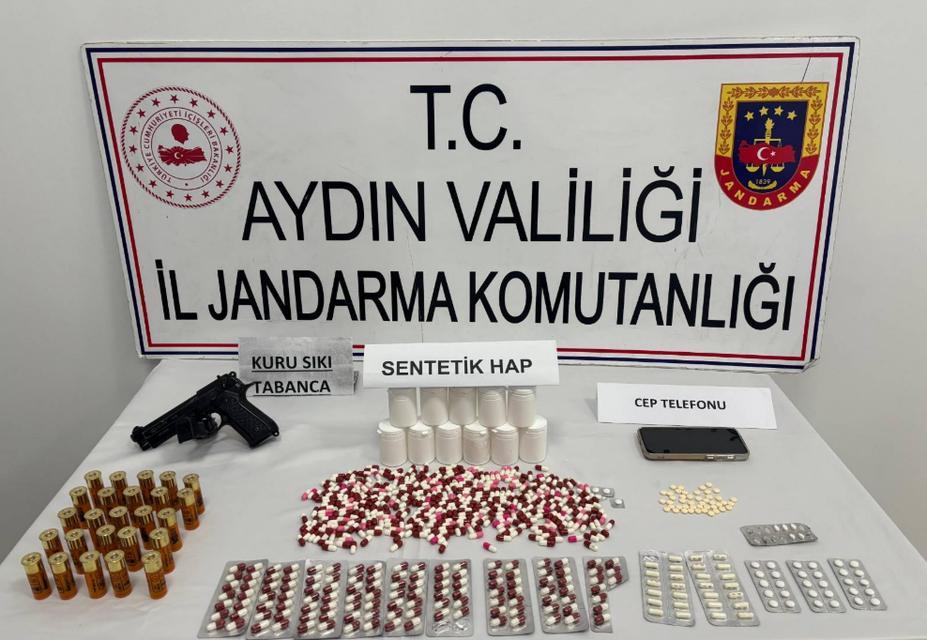 İncirliova’da uyuşturucu operasyonu: Sentetik hap ve silah ele geçirildi